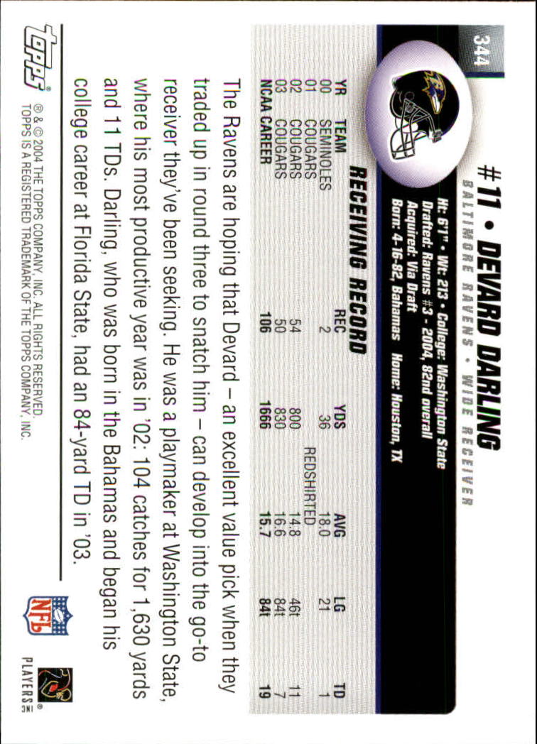 A6884- 2004 Topps Collection FB Card #s 251-385 -You Pick- 15+ FREE US SHIP - Picture 159 of 245