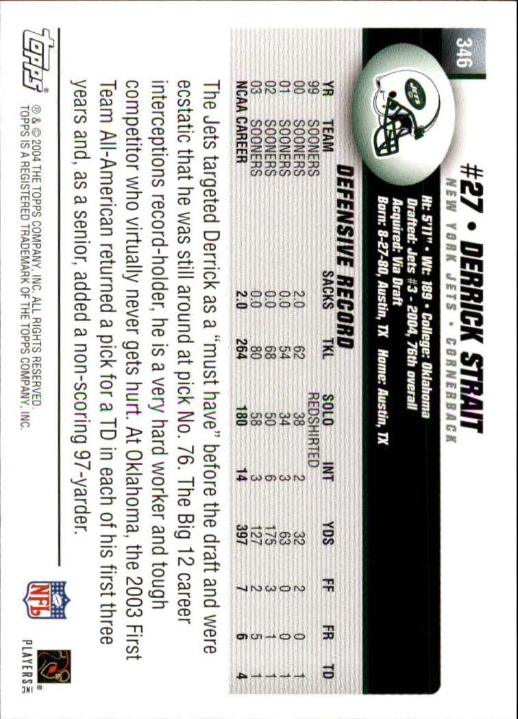 A6884- 2004 Topps Collection FB Card #s 251-385 -You Pick- 15+ FREE US SHIP - Picture 199 of 245