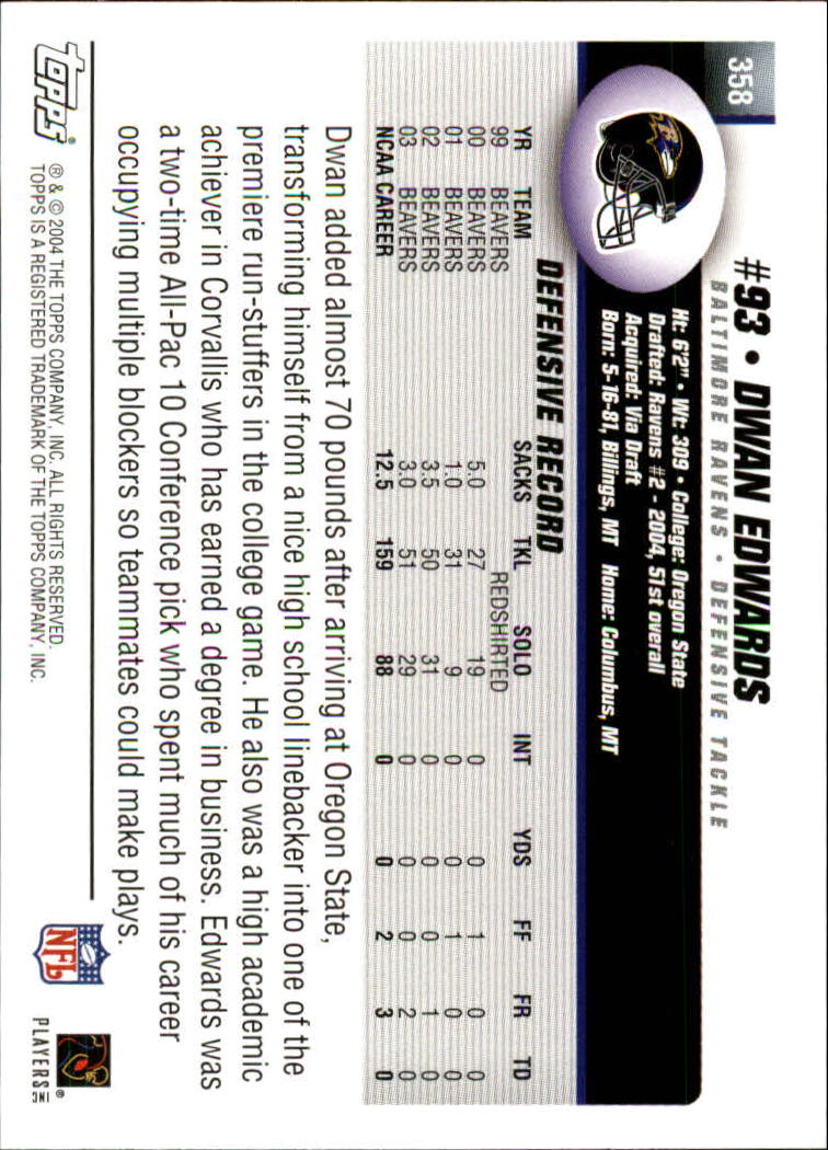 A6884- 2004 Topps Collection FB Card #s 251-385 -You Pick- 15+ FREE US SHIP - Picture 127 of 245