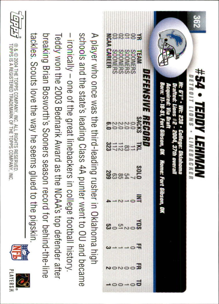 A6884- 2004 Topps Collection FB Card #s 251-385 -You Pick- 15+ FREE US SHIP - Picture 201 of 245