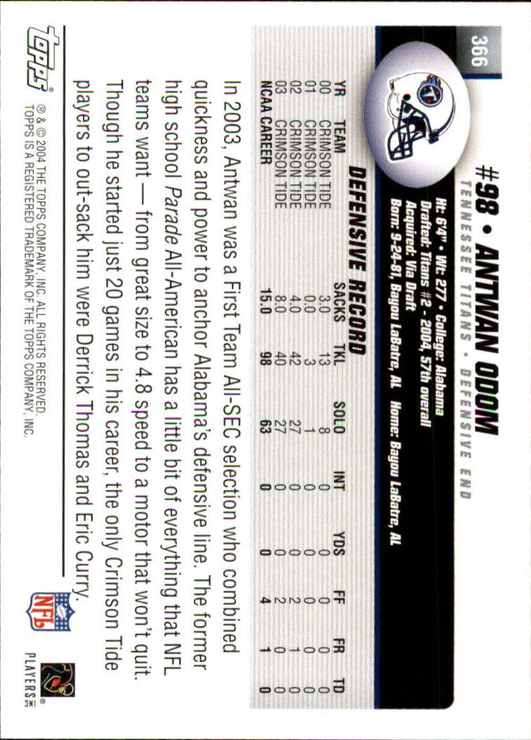 A6884- 2004 Topps Collection FB Card #s 251-385 -You Pick- 15+ FREE US SHIP - Picture 169 of 245