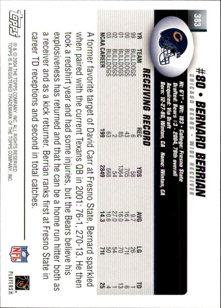A6884- 2004 Topps Collection FB Card #s 251-385 -You Pick- 15+ FREE US SHIP - Picture 187 of 245
