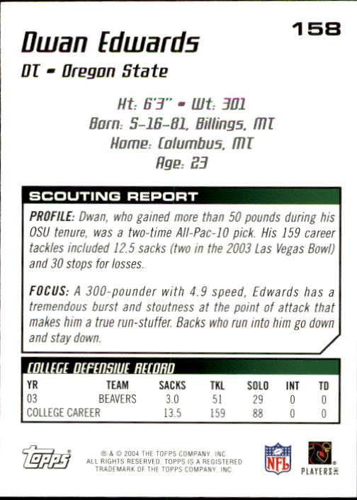 B4109- 2004 Topps Draft Picks And Prospects Fb Karten -du Pick- 15 + Kostenlose - Bild 294 von 341