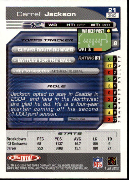 B1232- 2004 Topps Total FB Card #s 1-250 +Rookies -You Pick- 15+ FREE US SHIP - Picture 43 of 501