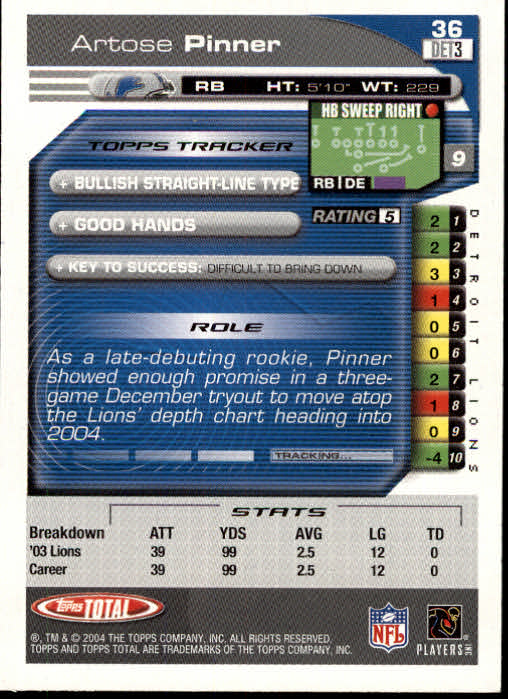 B1232- 2004 Topps Total FB Card #s 1-250 +Rookies -You Pick- 15+ FREE US SHIP - Picture 73 of 501