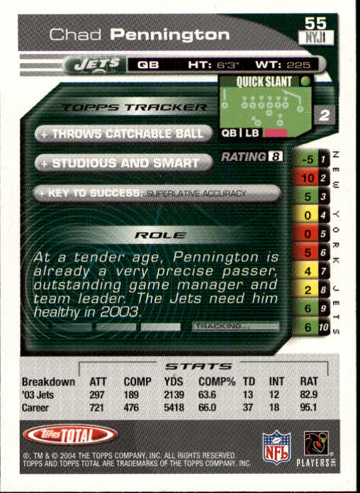 B1232- 2004 Topps Total FB Card #s 1-250 +Rookies -You Pick- 15+ FREE US SHIP - Picture 111 of 501