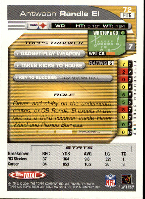 B1232- 2004 Topps Total FB Card #s 1-250 +Rookies -You Pick- 15+ FREE US SHIP - Picture 145 of 501