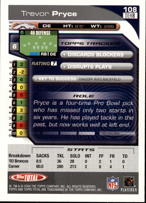 B1232- 2004 Topps Total FB Card #s 1-250 +Rookies -You Pick- 15+ FREE US SHIP - Picture 217 of 501