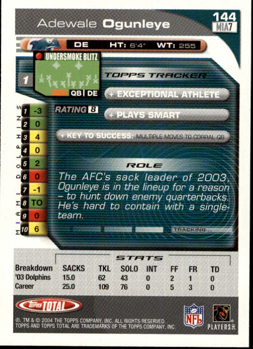 B1232- 2004 Topps Total FB Card #s 1-250 +Rookies -You Pick- 15+ FREE US SHIP - Picture 289 of 501