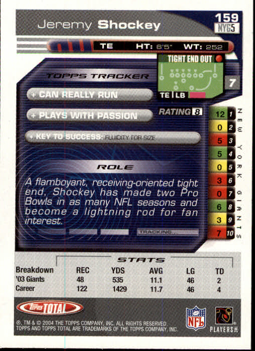 B1232- 2004 Topps Total FB Card #s 1-250 +Rookies -You Pick- 15+ FREE US SHIP - Picture 319 of 501