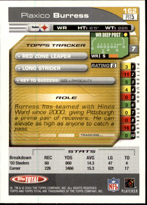 B1232- 2004 Topps Total FB Card #s 1-250 +Rookies -You Pick- 15+ FREE US SHIP - Picture 325 of 501