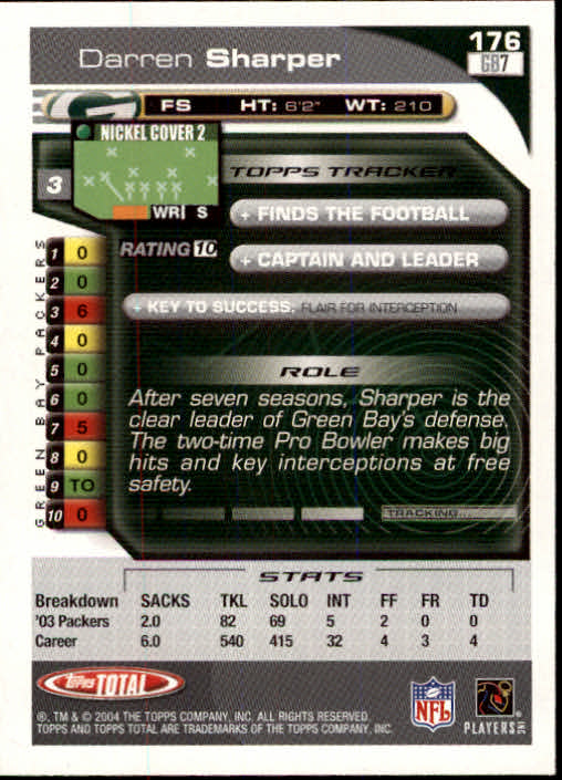 B1232- 2004 Topps Total FB Card #s 1-250 +Rookies -You Pick- 15+ FREE US SHIP - Picture 353 of 501