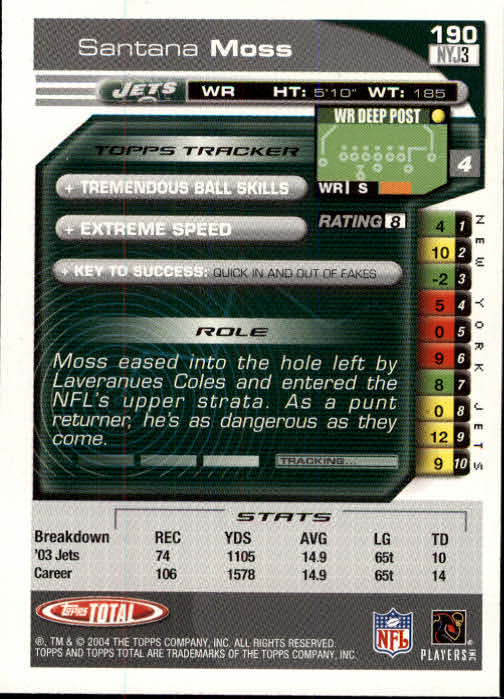 B1232- 2004 Topps Total FB Card #s 1-250 +Rookies -You Pick- 15+ FREE US SHIP - Picture 381 of 501