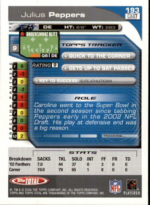 B1232- 2004 Topps Total FB Card #s 1-250 +Rookies -You Pick- 15+ FREE US SHIP - Picture 387 of 501