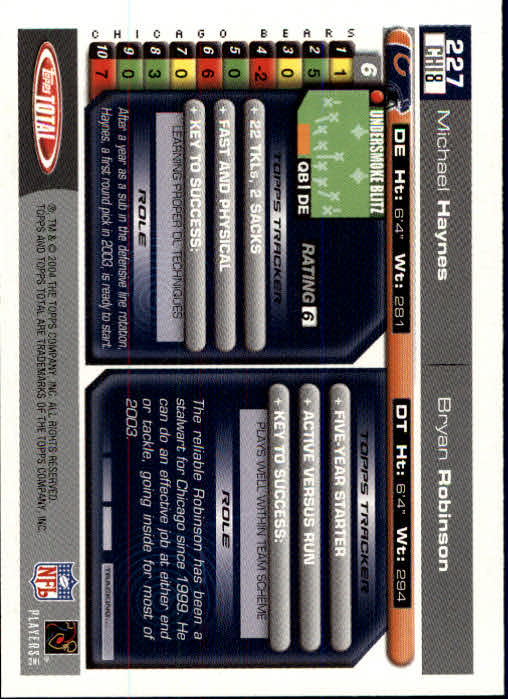 B1232- 2004 Topps Total FB Card #s 1-250 +Rookies -You Pick- 15+ FREE US SHIP - Picture 455 of 501