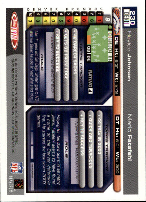 B1232- 2004 Topps Total FB Card #s 1-250 +Rookies -You Pick- 15+ FREE US SHIP - Picture 461 of 501