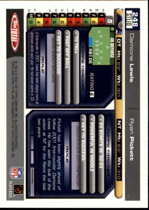 B1232- 2004 Topps Total FB Card #s 1-250 +Rookies -You Pick- 15+ FREE US SHIP - Picture 497 of 501