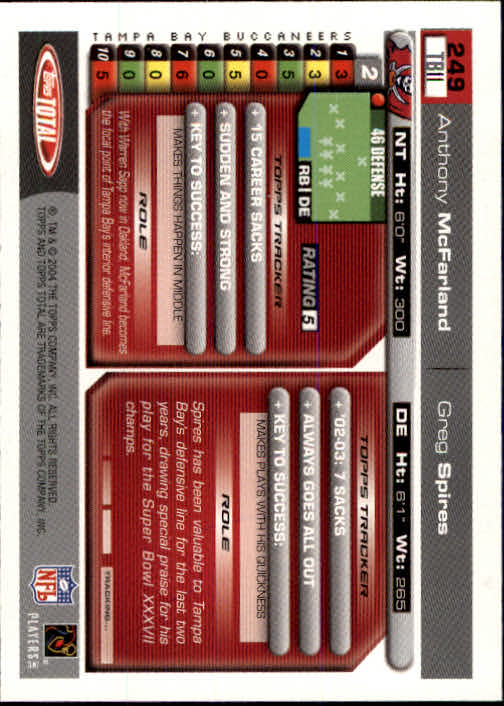 B1232- 2004 Topps Total FB Card #s 1-250 +Rookies -You Pick- 15+ FREE US SHIP - Picture 499 of 501
