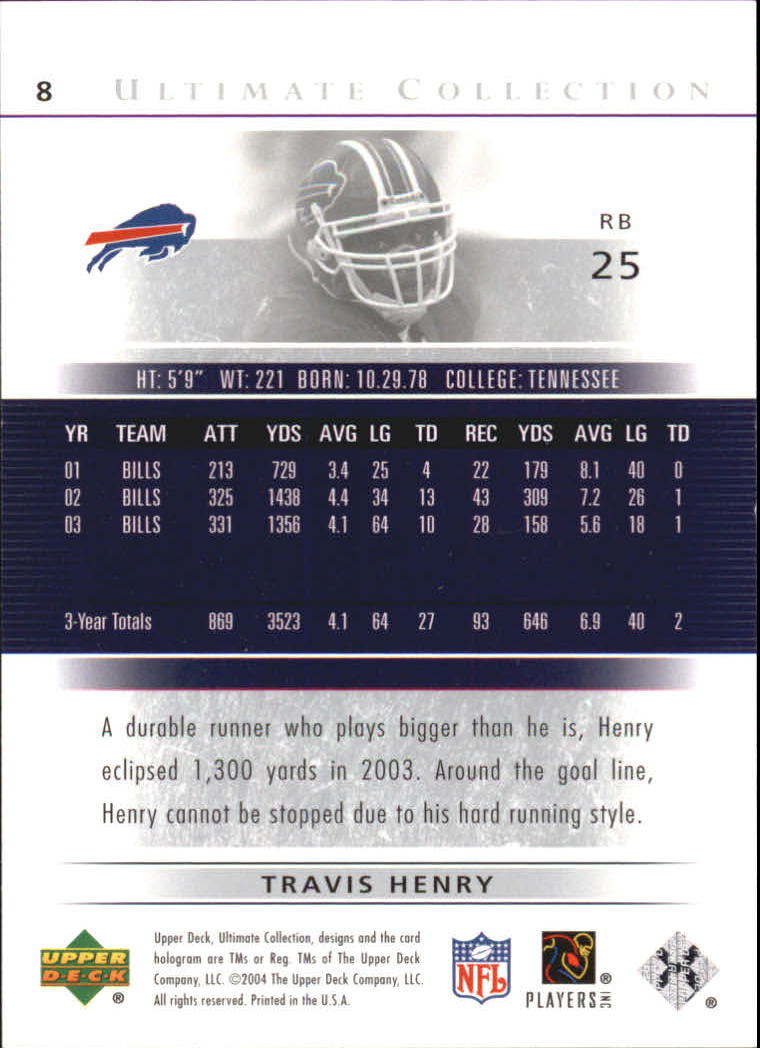 2004 Ultimate Collection (Upper Deck) Football "Main Set" Cards #1 to #135 - Bild 9 von 97