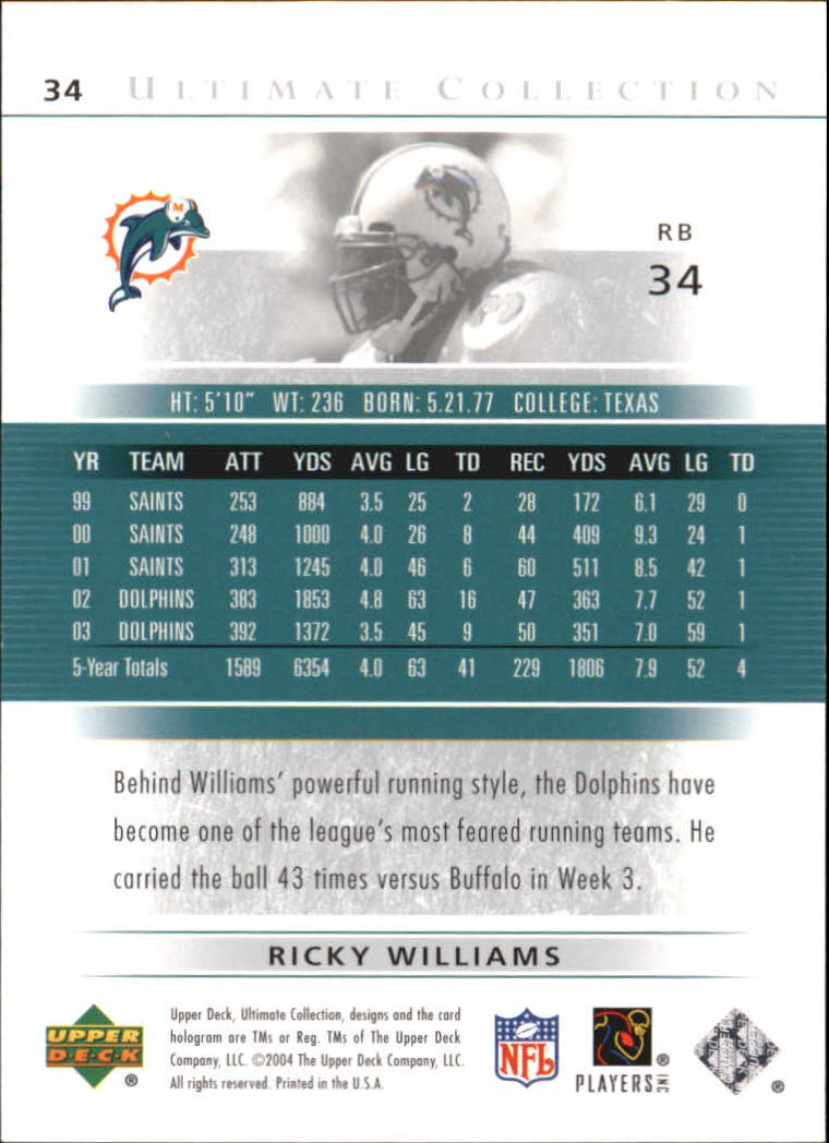 2004 Ultimate Collection (Upper Deck) Football "Main Set" Cards #1 to #135 - Bild 31 von 97
