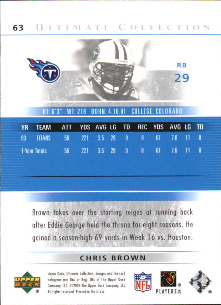 2004 Ultimate Collection (Upper Deck) Football "Main Set" Cards #1 to #135 - Bild 55 von 97