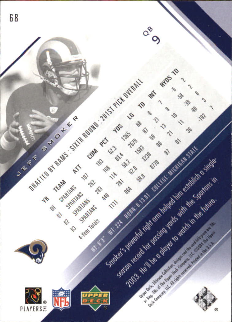 2004 Ultimate Collection (Upper Deck) Football "Main Set" Cards #1 to #135 - Bild 61 von 97