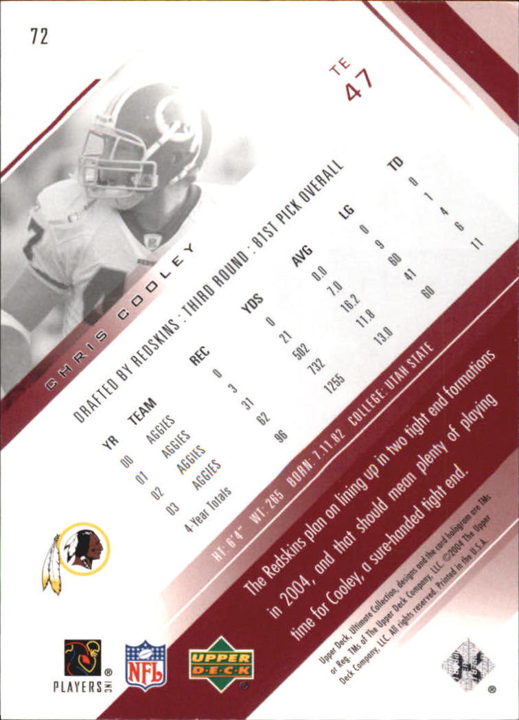 2004 Ultimate Collection (Upper Deck) Football "Main Set" Cards #1 to #135 - Bild 67 von 97