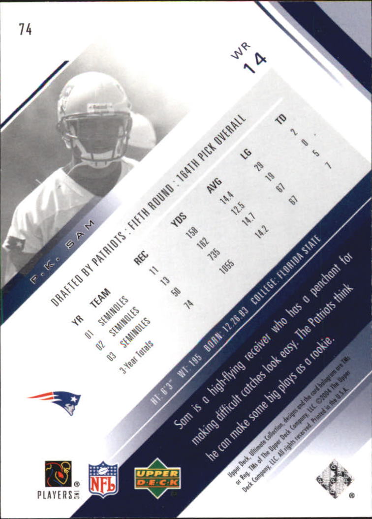 2004 Ultimate Collection (Upper Deck) Football "Main Set" Cards #1 to #135 - Bild 71 von 97