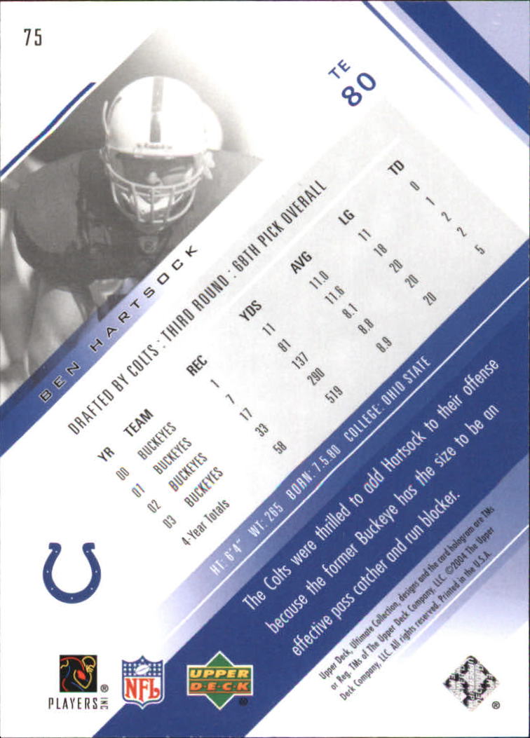 2004 Ultimate Collection (Upper Deck) Football "Main Set" Cards #1 to #135 - Bild 73 von 97