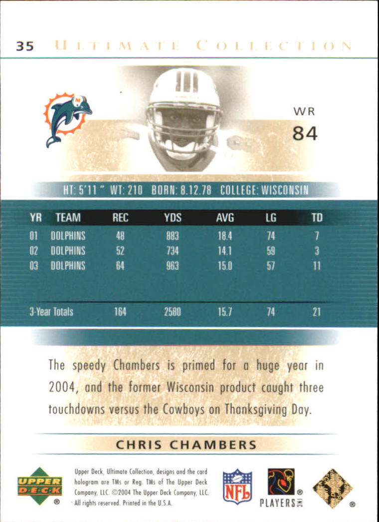2004 Ultimate Collection Gold #35 Chris Chambers back image