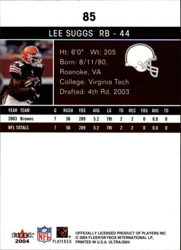 2004 Ultra #85 Lee Suggs back image