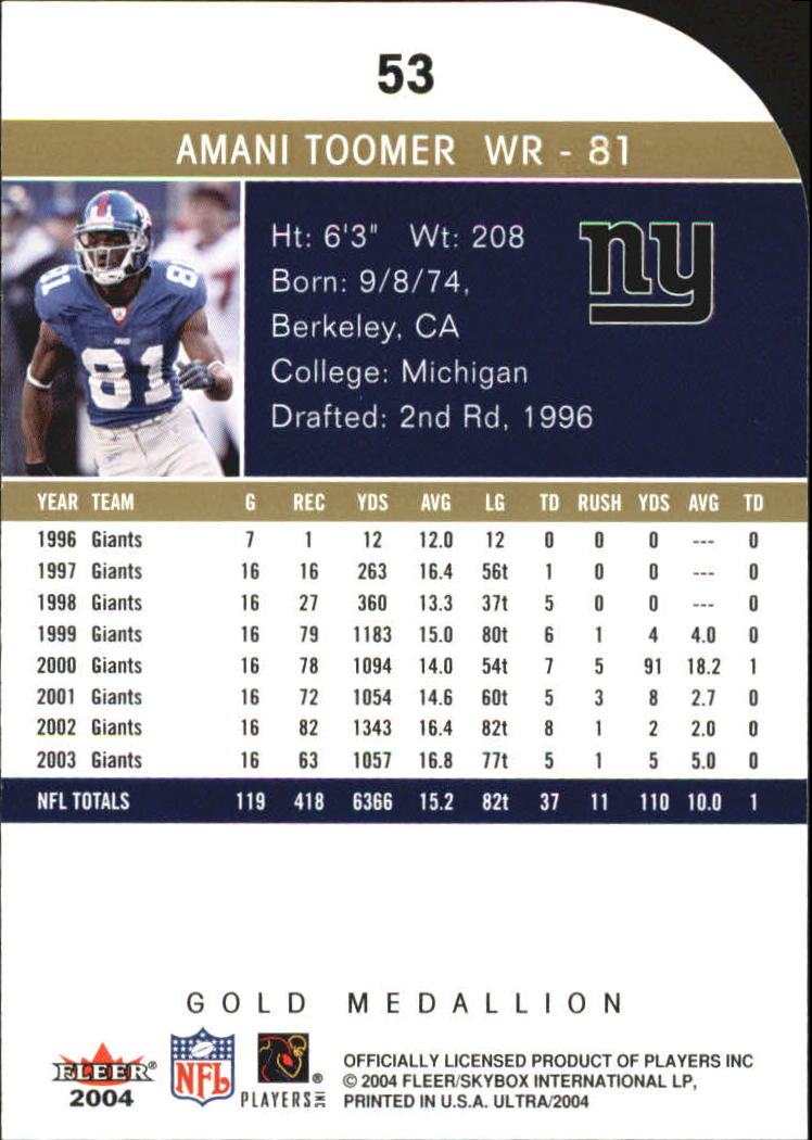 B5905- 2004 Ultra Football Assorted Insert Cards -You Pick- 15+ FREE US SHIP - Picture 85 of 401