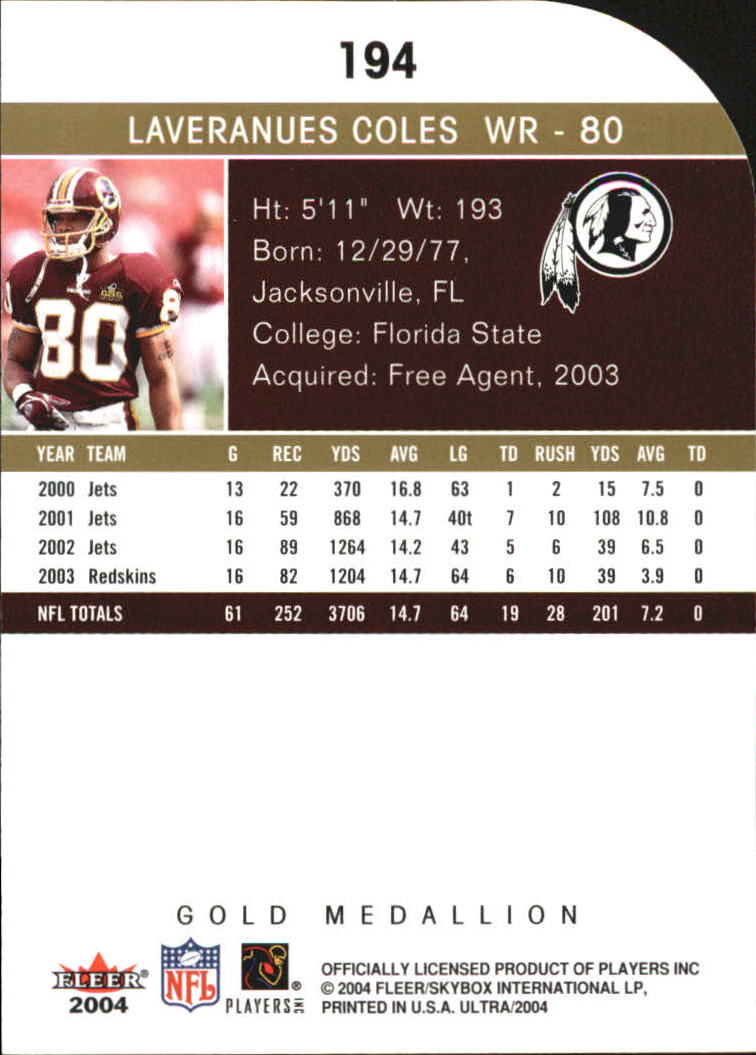 B5905- 2004 Ultra Football Assorted Insert Cards -You Pick- 15+ FREE US SHIP - Picture 335 of 401