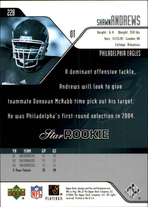 2004 Upper Deck Football "Main Set" Cards #208 to #275 - Picture 15 of 109