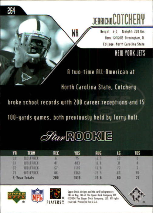 2004 Upper Deck Football "Main Set" Cards #208 to #275 - Picture 87 of 109