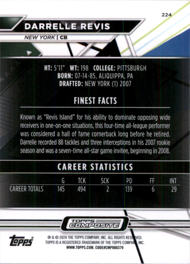 2023 Topps Composite #224 Darrelle Revis FINEST