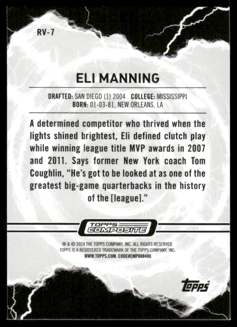 2023 Topps Composite Resurgence Voltaic Pink Refractors #RV7 Eli Manning