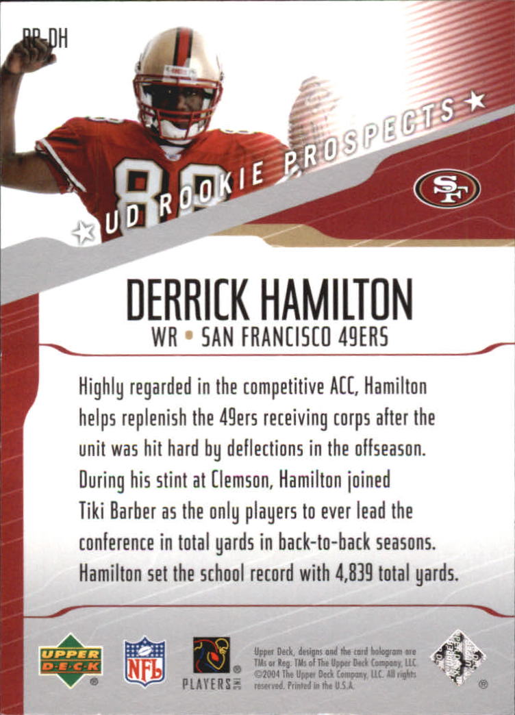 2004 Upper Deck Rookie Prospects #RPDH Derrick Hamilton back image
