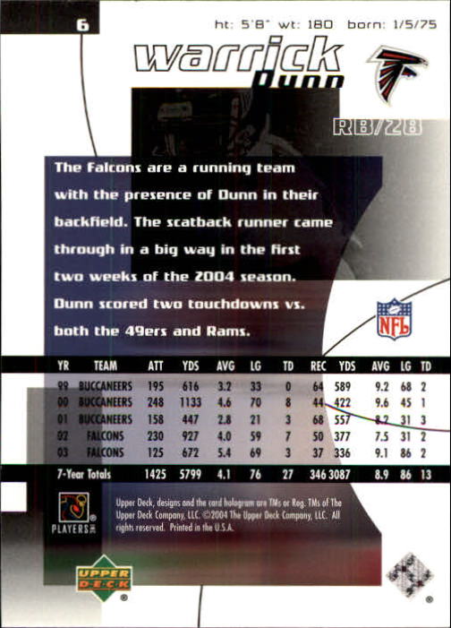 2004 Finite HG (Upper Deck) Football "Main Set" Cards #1 to #260 - Picture 13 of 277