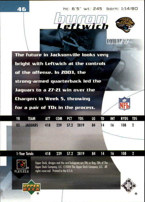 2004 Finite HG (Upper Deck) Football "Main Set" Cards #1 to #260 - Picture 91 of 277