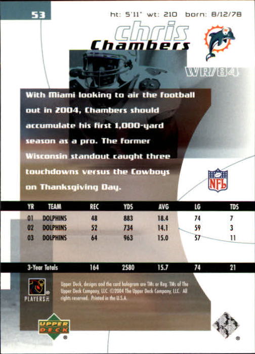 2004 Finite HG (Upper Deck) Football "Main Set" Cards #1 to #260 - Picture 105 of 277