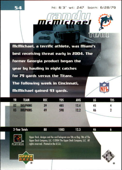 2004 Finite HG (Upper Deck) Football "Main Set" Cards #1 to #260 - Picture 107 of 277