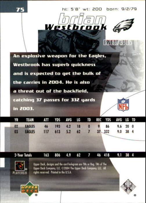 2004 Finite HG (Upper Deck) Football "Main Set" Cards #1 to #260 - Picture 147 of 277