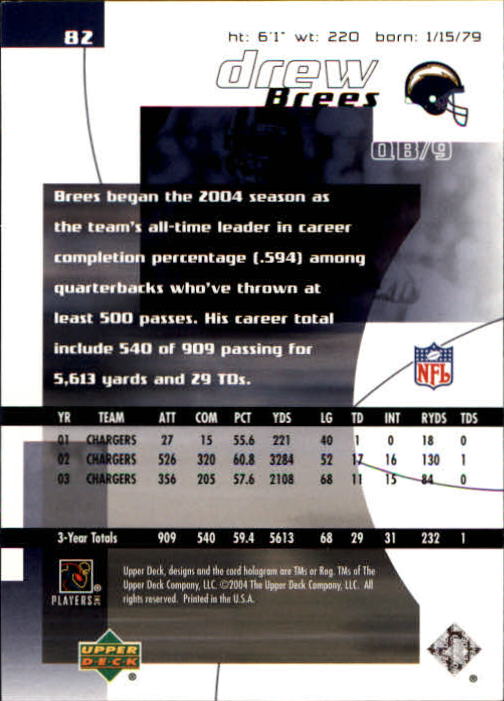 2004 Finite HG (Upper Deck) Football "Main Set" Cards #1 to #260 - Picture 161 of 277