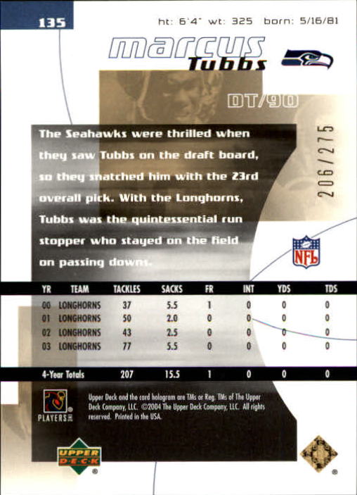 2004 Finite HG (Upper Deck) Football "Main Set" Cards #1 to #260 - Picture 219 of 277