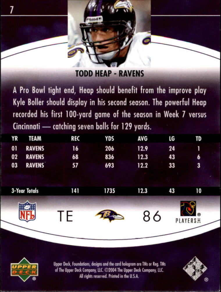2004 Foundations (Upper Deck) Football "Main Set" Cards #1 to #215 - Picture 15 of 209