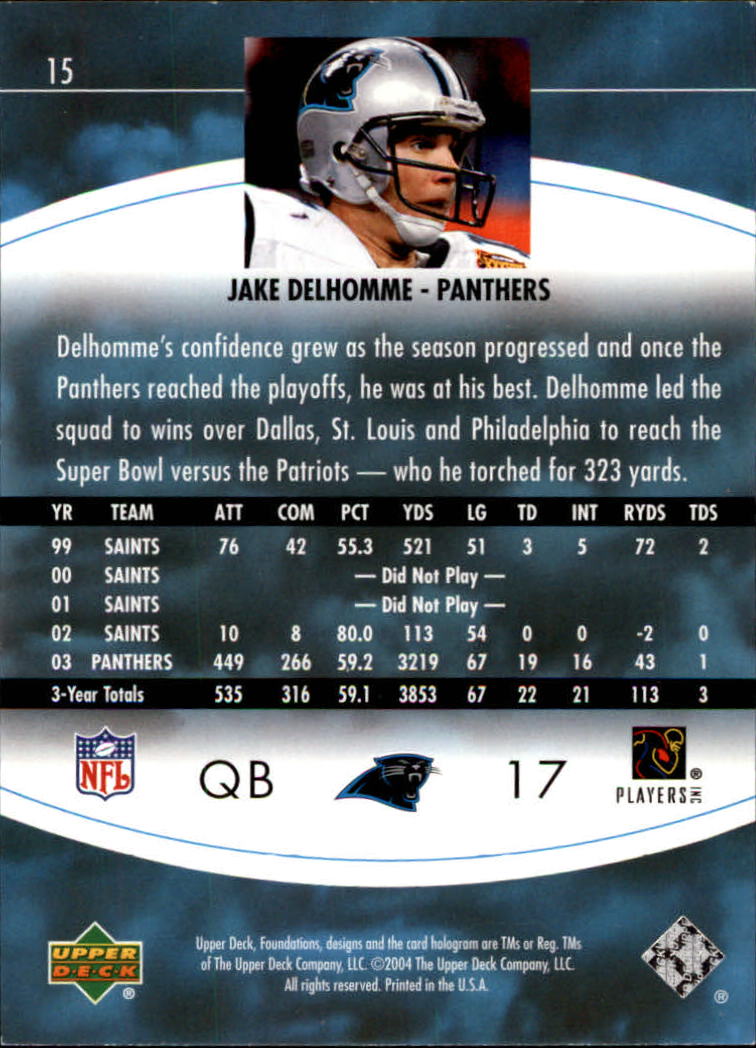 2004 Foundations (Upper Deck) Football "Main Set" Cards #1 to #215 - Picture 31 of 209
