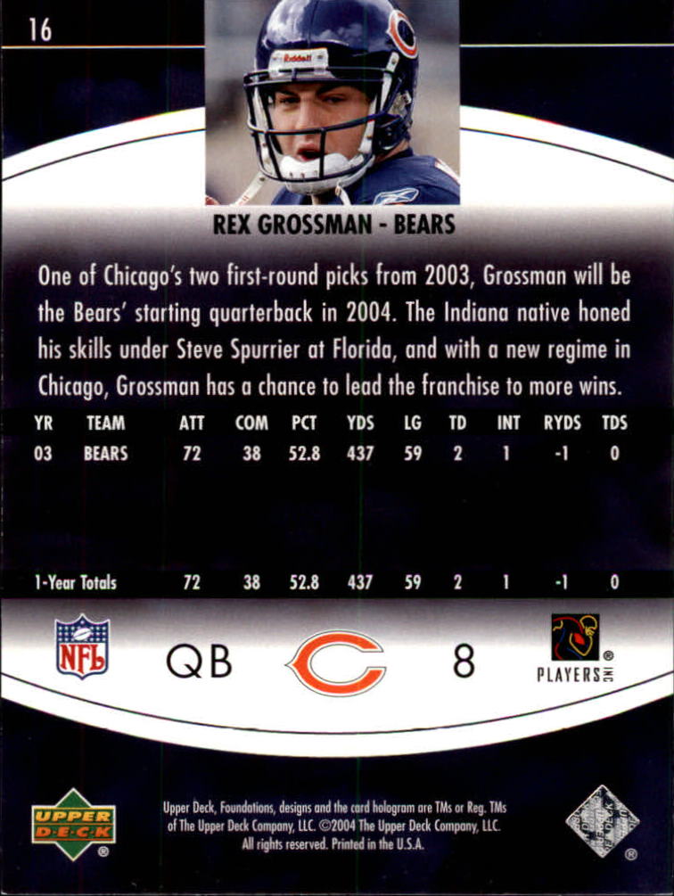 2004 Foundations (Upper Deck) Football "Main Set" Cards #1 to #215 - Picture 33 of 209