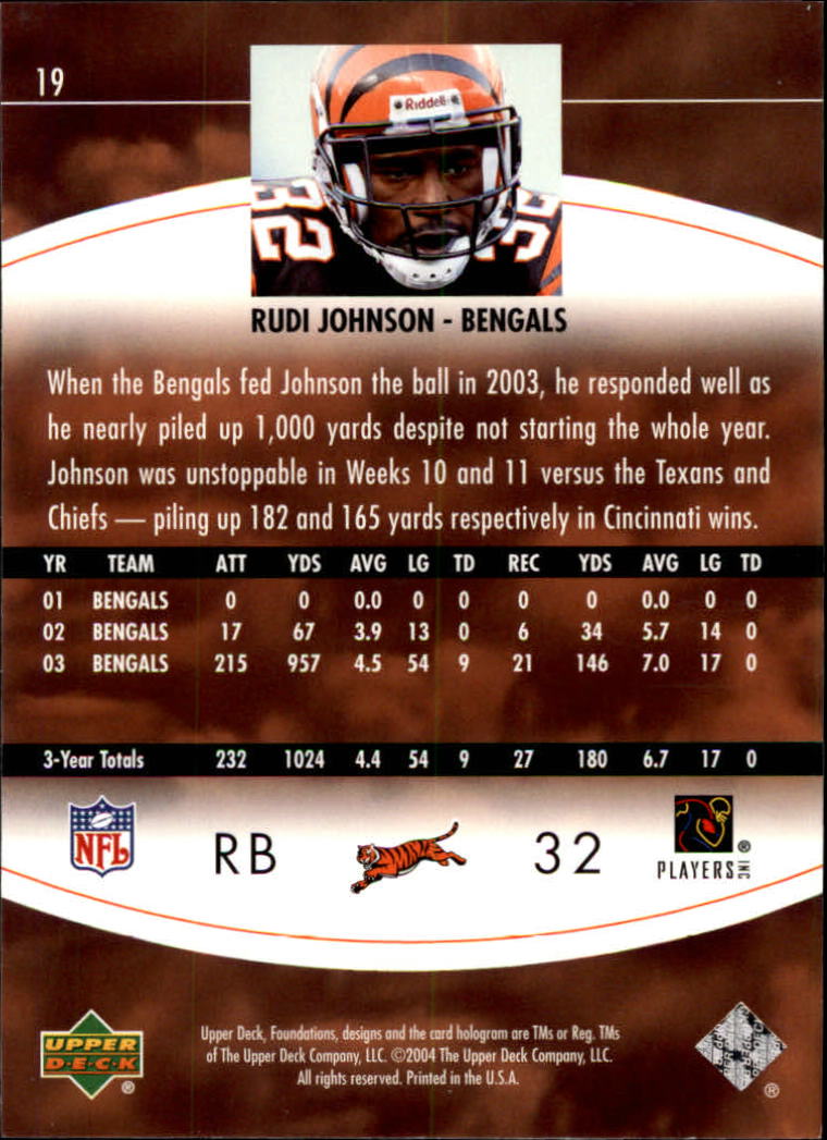 2004 Foundations (Upper Deck) Football "Main Set" Cards #1 to #215 - Picture 39 of 209