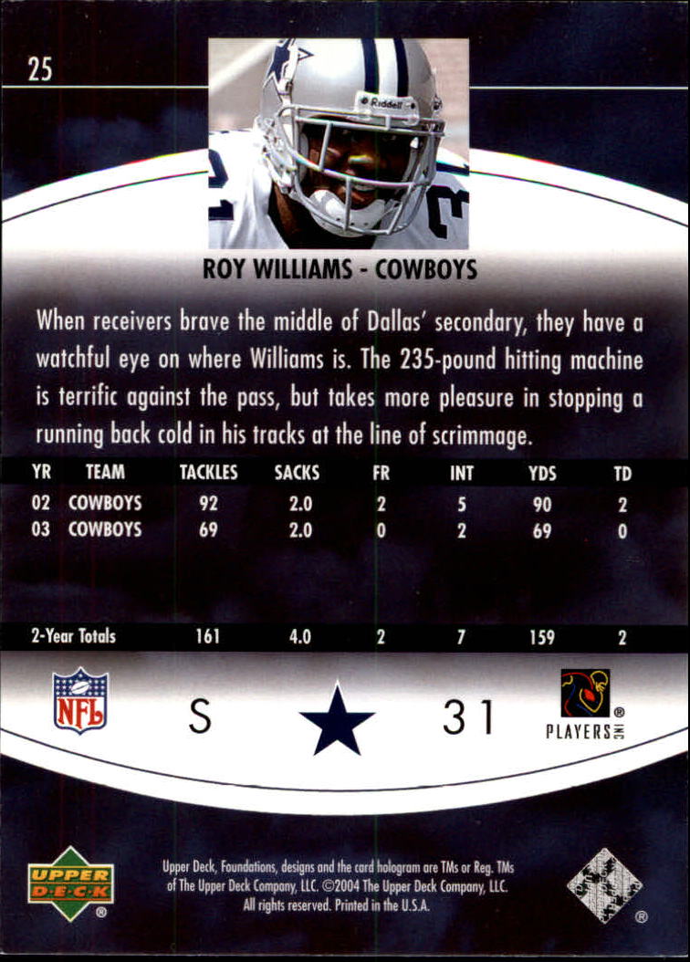 2004 Foundations (Upper Deck) Football "Main Set" Cards #1 to #215 - Picture 51 of 209